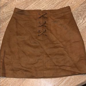 BCBG mini skirt tan faux suede size 2